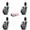 Service Caster 4'' Gray Poly Wheel Swivel 1-5/8'' Expanding Stem Caster Set, 4PK SCC-EX20S414-PPUB-158-4 - alternate 3